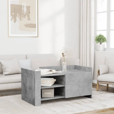 Afbeelding van Salontafel 100x50x50 cm bewerkt hout betongrijs