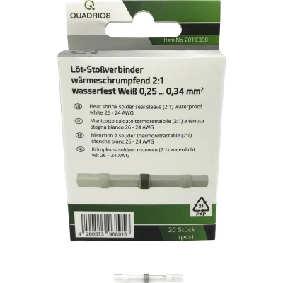 Afbeelding van Quadrios 2011C398 Stootverbinder 0.25 mm² 0.34 Volledig geïsoleerd Wit 20 stuk(s)