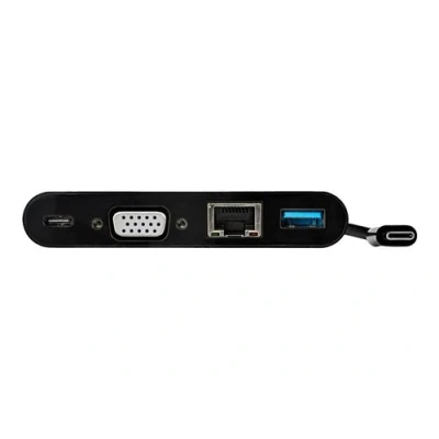 Image de StarTech.com Adaptateur multiport USB C pour ordinateur portable VGA 3.0 GbE et Power Delivery 60W Hub PC Station d&#039;accueil GigE Noir 46.9 g