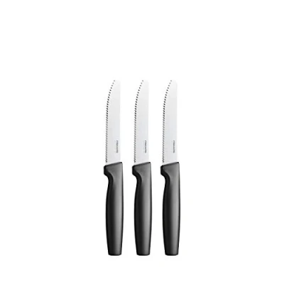 Afbeelding van Fiskars Tafelmessenset, 3 delig, functionele vorm, roestvrij staal/kunststof, zwart, 1057562