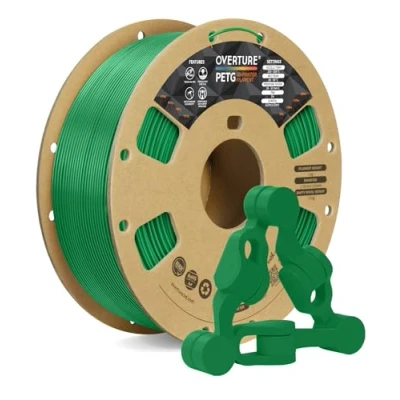 Afbeelding van OVERTURE Filamento PETG Green 1,75 mm, 1 kg spoel (2,2 lbs), Neatly Wound Durevole filament per stempel 3D, precisie dimensionale +/ 0,02 3D printerfilament (groen)