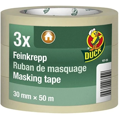 Afbeelding van Duck tape masking basic 30 mm x 50 m 3 stuks