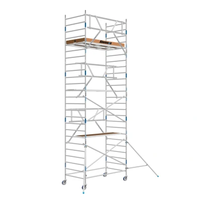 Afbeelding van COMBI DEAL Rolsteiger Alumexx AGS PRO + Steigeraanhanger L190xB135cm 8.20m werkhoogte Houten platformen