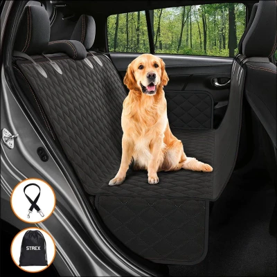 Afbeelding van Strex Hondendeken Auto Achterbank En Kofferbak 137 x 147 CM Beschermhoes Hondenkleed Honden Deken Incl. Hondenriem Opbergzak ZWART
