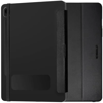 Afbeelding van OtterBox React Folio beschermhoes voor Samsung Galaxy Tab S9 FE, schokbestendig, valbescherming, dunne beschermhoes, getest volgens militaire normen, zwart, levering zonder verpakking