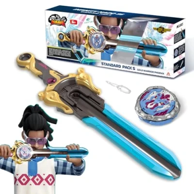 Afbeelding van Infinity Nado Metalen tol voor kinderen, jongens vanaf 5, 6, 7, 8, 9, 10, 11, 12 jaar, Power Pack Gold Warrior Phoenix