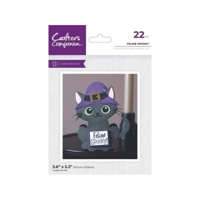 Afbeelding van CC Clearstamp/Snijmal Shaped Cards Fall&amp;Halloween Feline Spooky