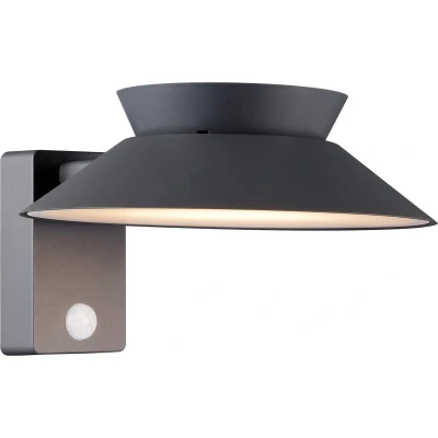 Afbeelding van Buitenwandlamp Justina op zonne energie, antraciet, sensor, metaal