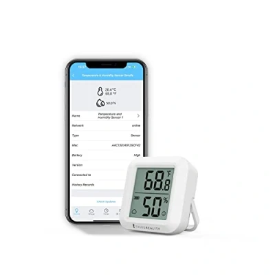 Afbeelding van THIRDREALITY ZigBee temperatuur en vochtigheidssensor met digitaal lcd display, hub vereist, app opnames, bewaking op afstand intelligente automatisering van de