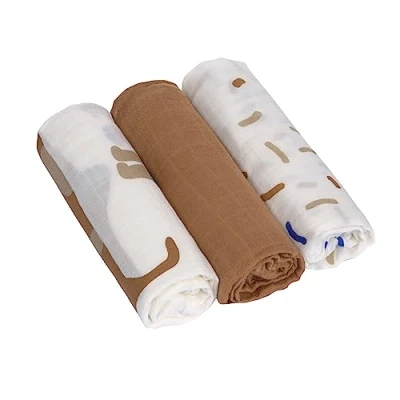 Afbeelding van Lässig Heavenly SOFT Swaddle L Little Mateys 3 PACK Unisex Babydeken Royal blue7multicoloured voor kinderen, Maat: One Size, blue7multi coloured