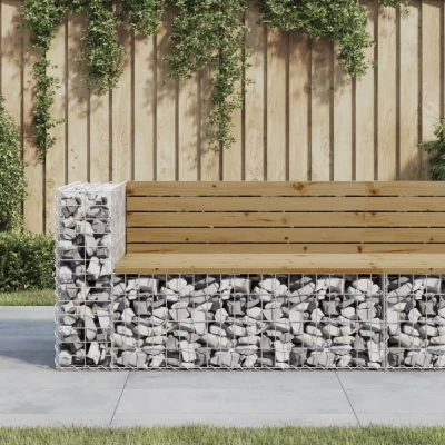 Afbeelding van Tuinbank schanskorfontwerp 122x71x65,5 cm geïmpregneerd hout