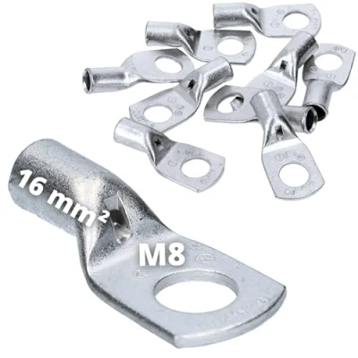 Afbeelding van 10 stuks Cembre A3 M8 buiskabelschoenen 16 mm² ongeïsoleerd van vertind koper