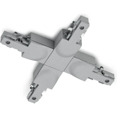 Afbeelding van Spanningsrail Doorverbinder DUOLINE X Kruis Connector 2 Fase Mat Titaan