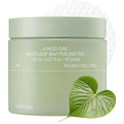 Afbeelding van Celimax Ji.Woo.Gae Heartleaf BHA Exfoliërende Pads voor het gezicht, glad, maar effectief, 60 stuks