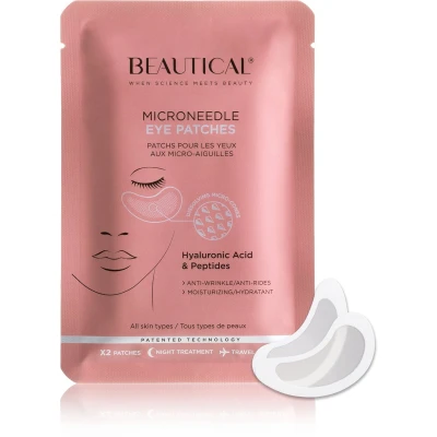 Afbeelding van BEAUTICAL Microneedle oog Patches 80% hyaluronzuur &amp; peptides microneedling oogpatches, oogmasker wallen, gesichtsmasker, eye patches, mask anti rimpel aging, hydraterend, masker gezichtsverzorging 1 paar
