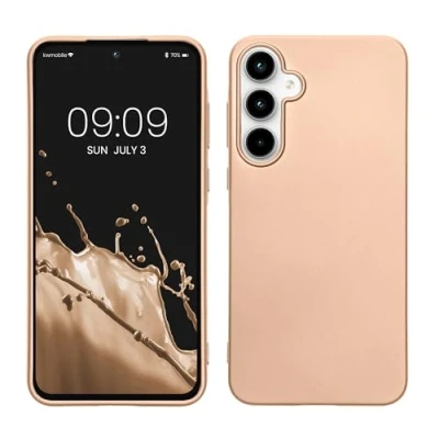Afbeelding van kwmobile telefoonhoesje geschikt voor Samsung Galaxy A55 5G Hoesje smartphone Back cover in metallic goud