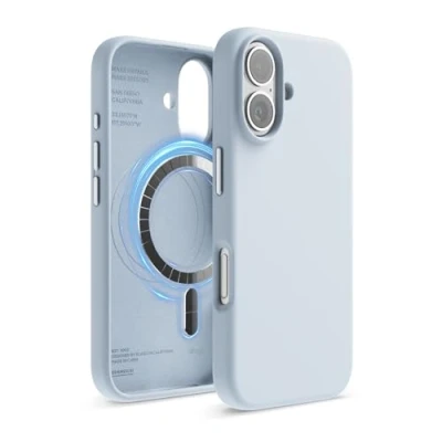 Afbeelding van elago Magnetische siliconen Beschermhoes, compatibel met iPhone 16, 6,1 inch, alle MagSafe accessoires, geïntegreerde magneten, zachte grip, schokbestendig