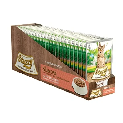 Afbeelding van Stuzzy, Volledig natvoer voor volwassen katten met zalm, rafelig (24 enveloppen van 85 g)