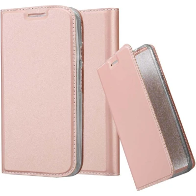 Afbeelding van Cadorabo Hoesje geschikt voor Motorola MOTO G2 in CLASSY ROSE GOUD Beschermhoes met magnetische sluiting, standfunctie en kaartvakje Book Case Cover Etui