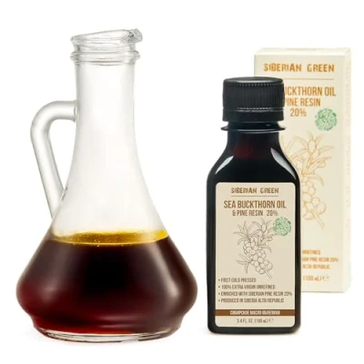 Afbeelding van Siberische duindoornolie met dennen en cederhars, 100% natuurlijk, extra vierge koudgeperst, 100 ml