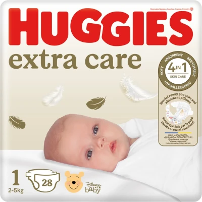Afbeelding van Huggies Extra Care Newborn Luiers Maat 1 (2 5 kg) 28 stuks