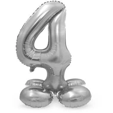 Image de Figure Balloon 4 Silver debout 72 cm