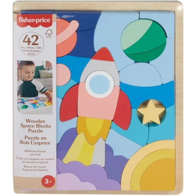 Afbeelding van Fisher Price Houten Ruimteblokkenpuzzel
