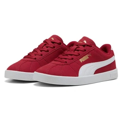 Afbeelding van Puma CLUB II Unisex Sneakers laag voor kinderen, Maat: 30, Dark crimson/white/gold Imitatieleer/ textiel