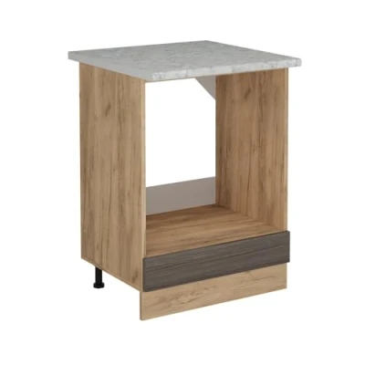 Afbeelding van Vicco Ovenombouwkast R Line, Edel grijs/Krachtige eik goud, 60 cm WB Marmer
