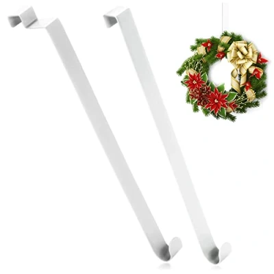 Afbeelding van COM FOUR® 2x haken voor deurkrans deurhanger decoratie deurkranshaak van metaal decoratieve kranshanger de voordeur binnen en buiten 26 cm