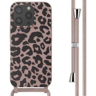 Afbeelding van imoshion hoesje Geschikt voor iPhone 16 Pro met koord Siliconen design Meerkleurig / Animal Pink