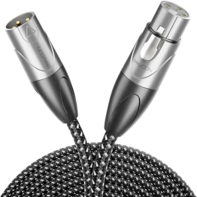 Afbeelding van deleyCON Microfoonkabel XLR stekker naar aansluiting (studiokwaliteit, OFC koper) voor microfoons, versterkers, mengtafels, opnamestudio&#039;s, luidsprekers 3 polig