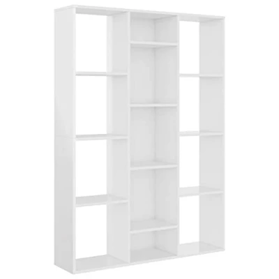Image de vidaXL Séparateur de pièce/Bibliothèque blanc brillant Bois ingénierie800447