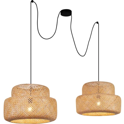 Afbeelding van QAZQA kea Japandi Hanglamp voor boven de eettafel in eetkamer 1 lichts L 159 cm Naturel Woonkamer Slaapkamer Keuken