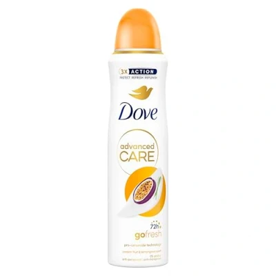 Afbeelding van Dove deodorant Spray Advanced Care Go Fresh Passion Fruit, met hydraterende en delicate formule op de huid, zonder alcohol, droge huid tot 72 uur, voor mannen vrouwen, 6 stuks à 150 ml