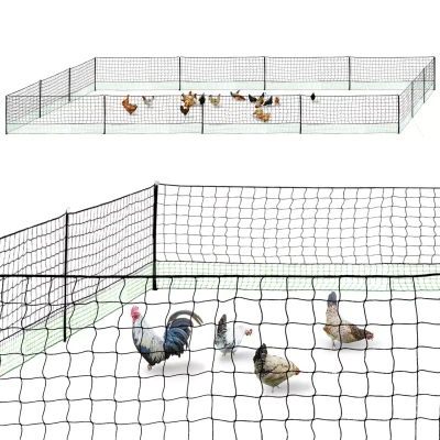 Afbeelding van Kit clôture filet à poules 50 M avec porte 15 piquets double pointes
