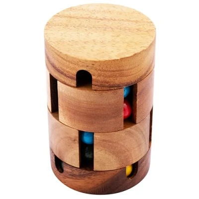 Afbeelding van Engelhart 350210 REVOLVE houten puzzel draaibare moeilijk niveau 1 stuk oplossing in het spel 7,1 x 10,5 cm