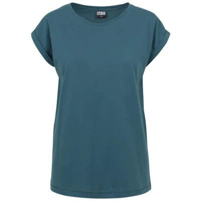 Afbeelding van Urban Classics Extended Shoulder Tshirt basic, Dames, Maat: Medium, Teal