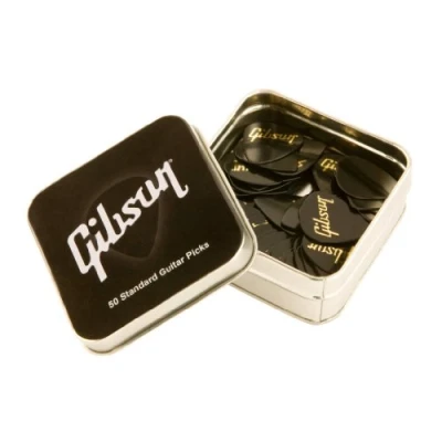 Afbeelding van Gibson Pick Tin 50 Standard Picks Heavy Black standaard plectrum