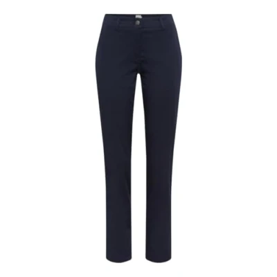 Afbeelding van BRAX dames Maron mid waist tapered fit cropped chino met steekzakken in de kleur Donkerblauw, maat: 40