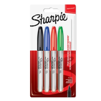 Afbeelding van Viltstift Sharpie rond 0.9mm assorti blister à 4 stuks