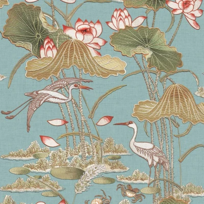 Afbeelding van Dutch Wallcoverings Tapestry Lotus Pond Grey TP422704