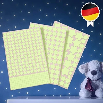 Afbeelding van lichtgevende sterren, stippen 452 zelfklevende sticker fluorescerende stickers voor je sterrenhemel, sterren kinderkamer