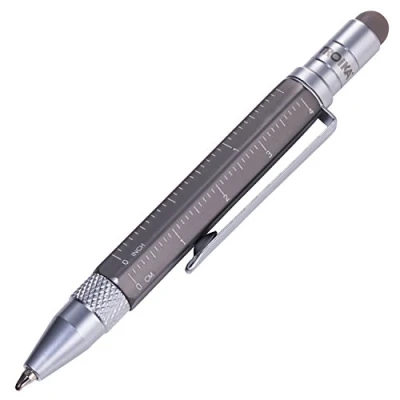 Afbeelding van TROIKA LILIPUT CONSTRUCTIE PIP25/TI Multitasking balpen (klein) Tool Pen Inch/inch liniaal Platte / kruiskopschroevendraaier Originele stylus (titanium)