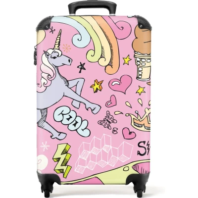 Afbeelding van NoBoringSuitcases.com® Eenhoorn koffer Meisjes trolley kind 55x35x25