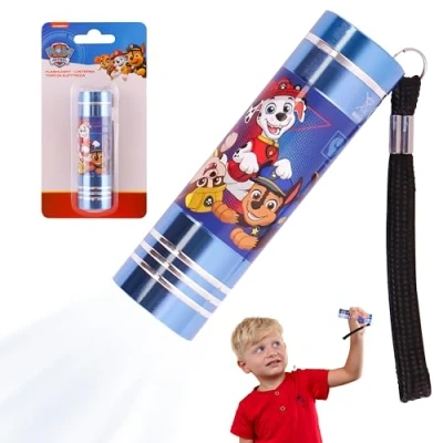 Afbeelding van SRV Hub Paw Patrol led zaklamp voor kinderen, superheldere van aluminium, nachtlampje met koord reizen, blauw kinderen vanaf 3 jaar, maat 8,7 cm