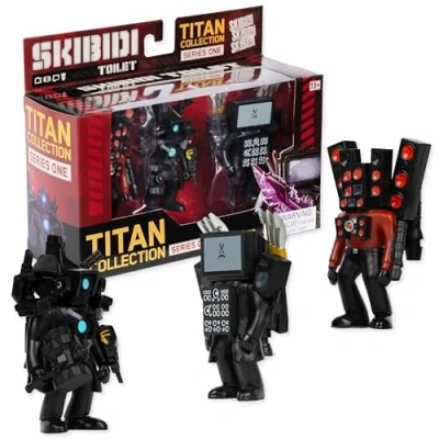 Afbeelding van SKIBIDI Toilet Titan verzamelobject, officieel gelicentieerd, zwart, 3 stuks