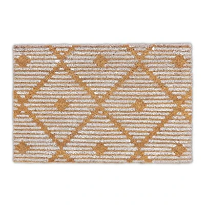 Afbeelding van Relaxdays Deurmat kokos voetmat geometrisch patroon kokosmat buitenmat 60x40 cm