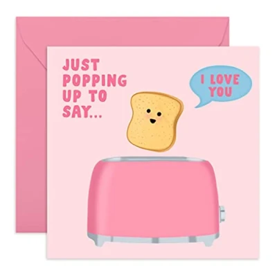 Afbeelding van Central 23 Mooie Valentijnskaart Verjaardagskaart &quot;Popping Up To Say I Love You&quot; Warme puns grap Echtgenoot, vrouw, vriendin, vriend, paar Wordt geleverd met