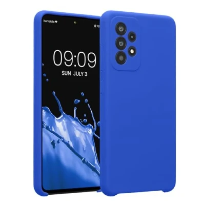 Afbeelding van kwmobile telefoonhoesje geschikt voor Samsung Galaxy A52 / 5G A52s TPU backcover met siliconen coating Smartphone case in Baltisch blauw